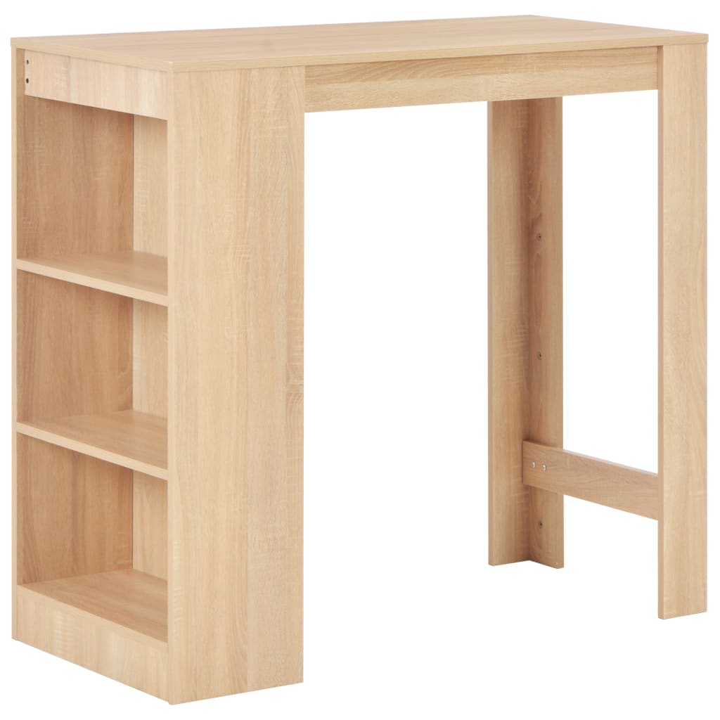 Τραπέζι Μπαρ με Ράφι Χρώμα Δρυός 110 x 50 x 103 εκ. - PAKOBAZAAR