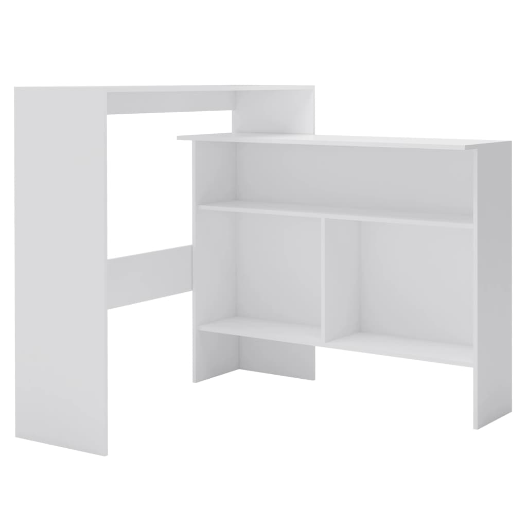 Τραπέζι Μπαρ με 2 Επιφάνειες Λευκό 130 x 40 x 120 εκ. - PAKOBAZAAR
