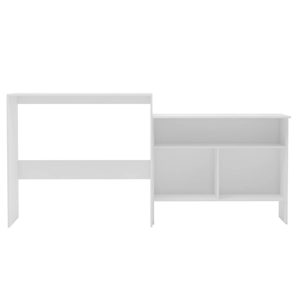 Τραπέζι Μπαρ με 2 Επιφάνειες Λευκό 130 x 40 x 120 εκ. - PAKOBAZAAR