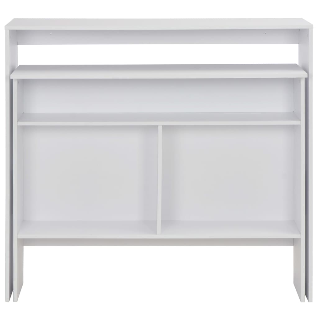 Τραπέζι Μπαρ με 2 Επιφάνειες Λευκό 130 x 40 x 120 εκ. - PAKOBAZAAR