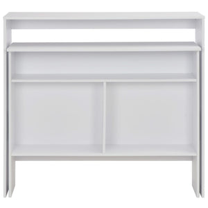 Τραπέζι Μπαρ με 2 Επιφάνειες Λευκό 130 x 40 x 120 εκ. - PAKOBAZAAR