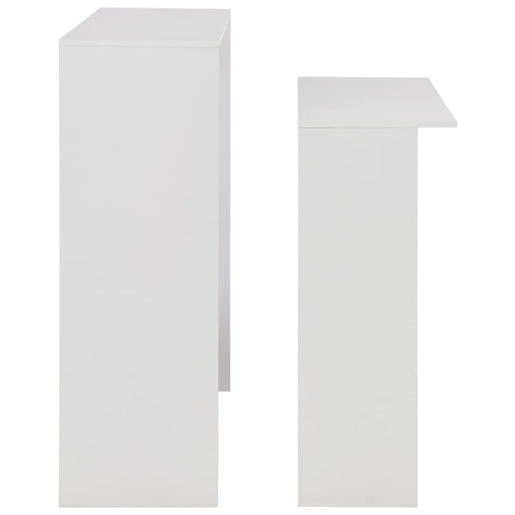 Τραπέζι Μπαρ με 2 Επιφάνειες Λευκό 130 x 40 x 120 εκ. - PAKOBAZAAR