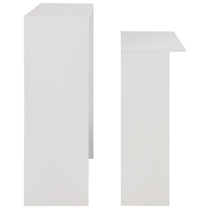 Τραπέζι Μπαρ με 2 Επιφάνειες Λευκό 130 x 40 x 120 εκ. - PAKOBAZAAR