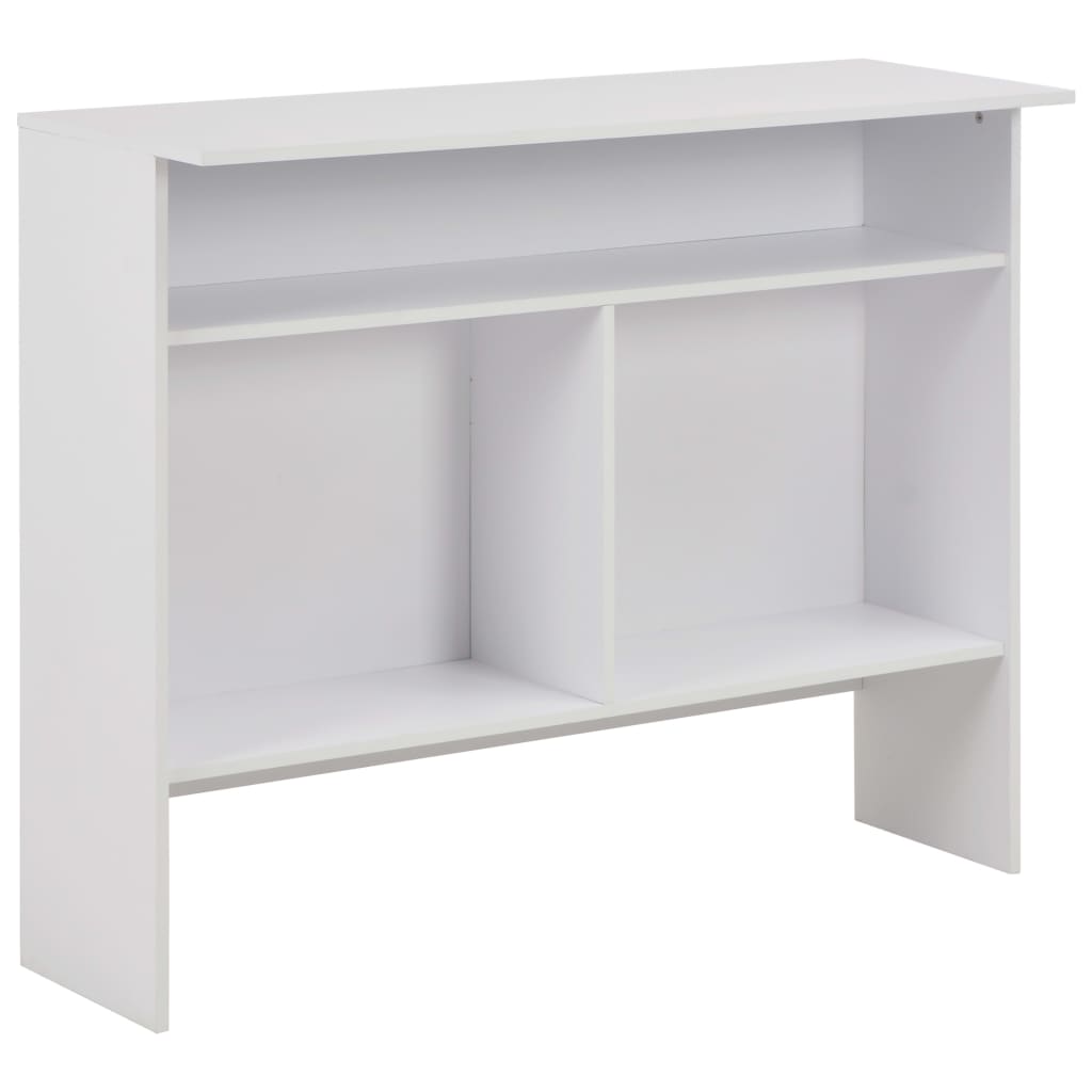 Τραπέζι Μπαρ με 2 Επιφάνειες Λευκό 130 x 40 x 120 εκ. - PAKOBAZAAR