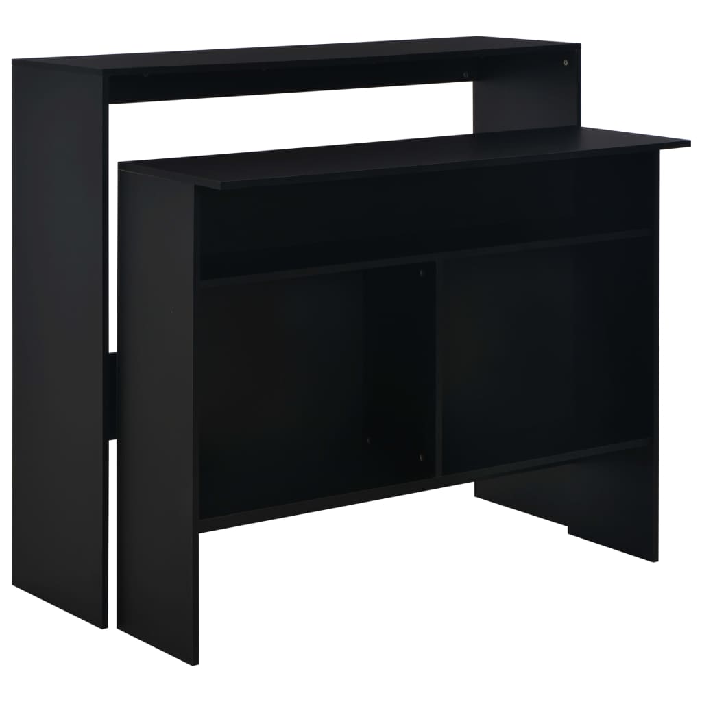 Τραπέζι Μπαρ με 2 Επιφάνειες Χρώμα Μαύρο 130 x 40 x 120 εκ. - PAKOBAZAAR