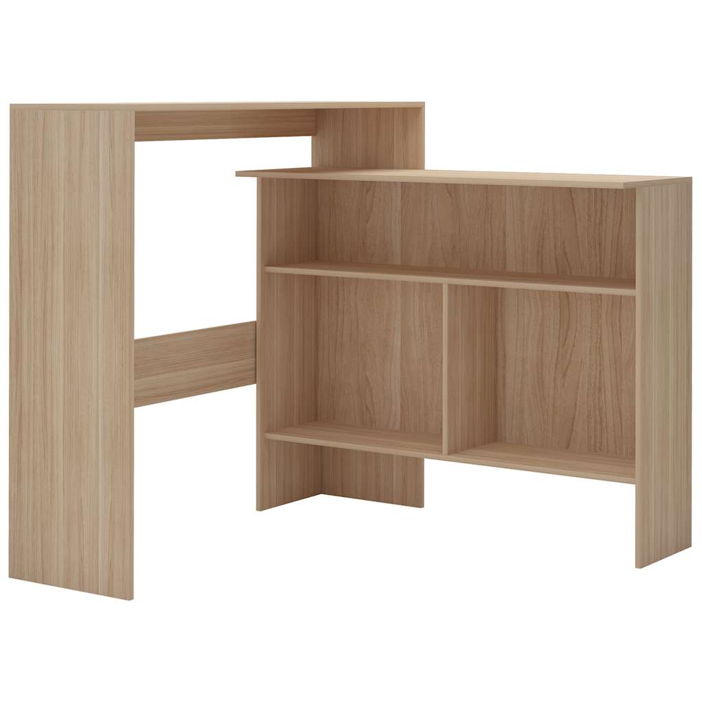 Τραπέζι Μπαρ με 2 Επιφάνειες Χρώμα Δρυός 130 x 40 x 120 εκ. - PAKOBAZAAR