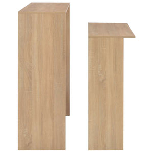 Τραπέζι Μπαρ με 2 Επιφάνειες Χρώμα Δρυός 130 x 40 x 120 εκ. - PAKOBAZAAR