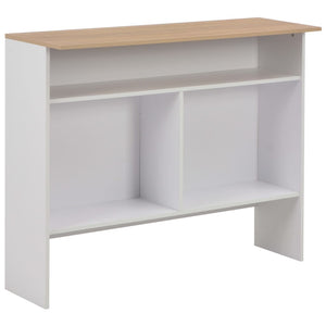 Τραπέζι Μπαρ με 2 Επιφάνειες Λευκό / Δρυός 130 x 40 x 120 εκ. - PAKOBAZAAR
