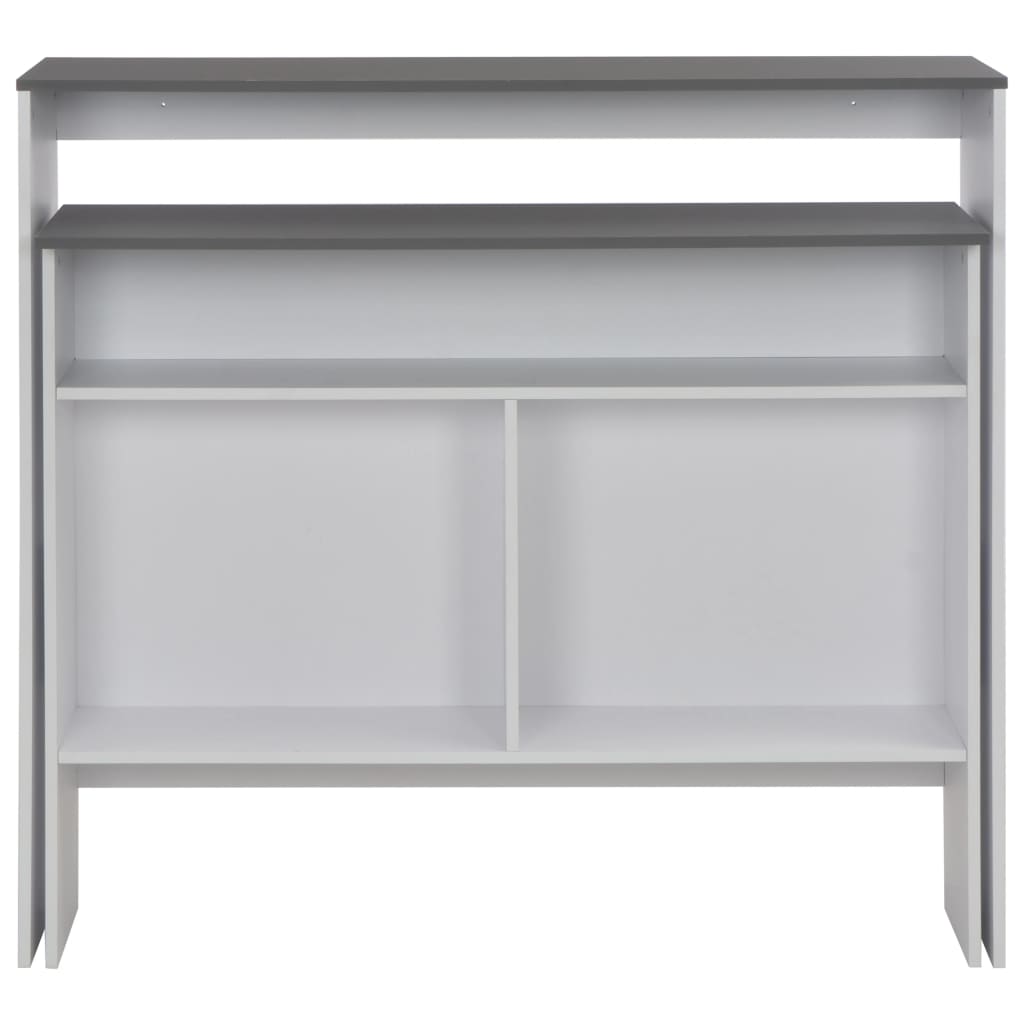 Τραπέζι Μπαρ με 2 Επιφάνειες Λευκό / Γκρι 130 x 40 x 120 εκ. - PAKOBAZAAR