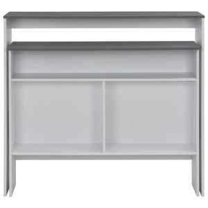Τραπέζι Μπαρ με 2 Επιφάνειες Λευκό / Γκρι 130 x 40 x 120 εκ. - PAKOBAZAAR