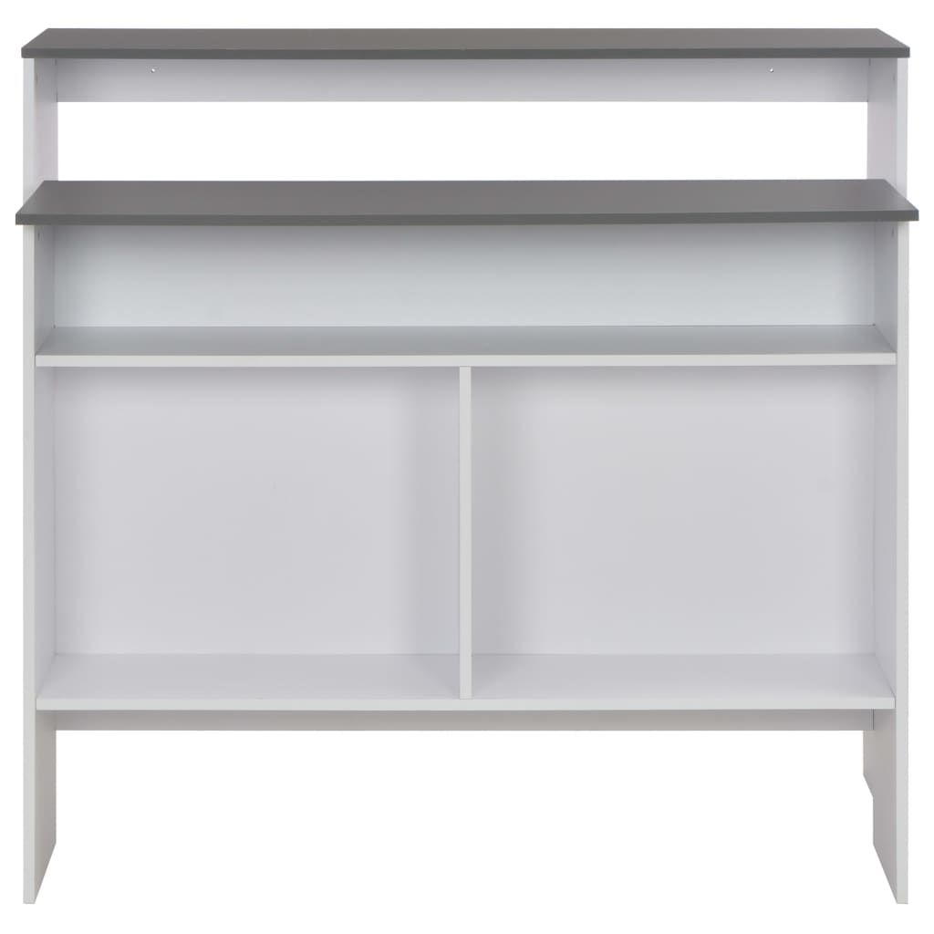 Τραπέζι Μπαρ με 2 Επιφάνειες Λευκό / Γκρι 130 x 40 x 120 εκ. - PAKOBAZAAR