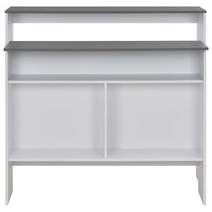 Τραπέζι Μπαρ με 2 Επιφάνειες Λευκό / Γκρι 130 x 40 x 120 εκ. - PAKOBAZAAR