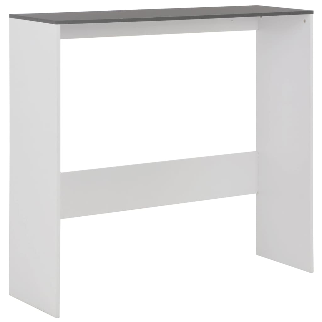 Τραπέζι Μπαρ με 2 Επιφάνειες Λευκό / Γκρι 130 x 40 x 120 εκ. - PAKOBAZAAR