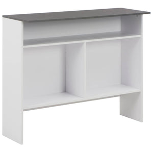 Τραπέζι Μπαρ με 2 Επιφάνειες Λευκό / Γκρι 130 x 40 x 120 εκ. - PAKOBAZAAR