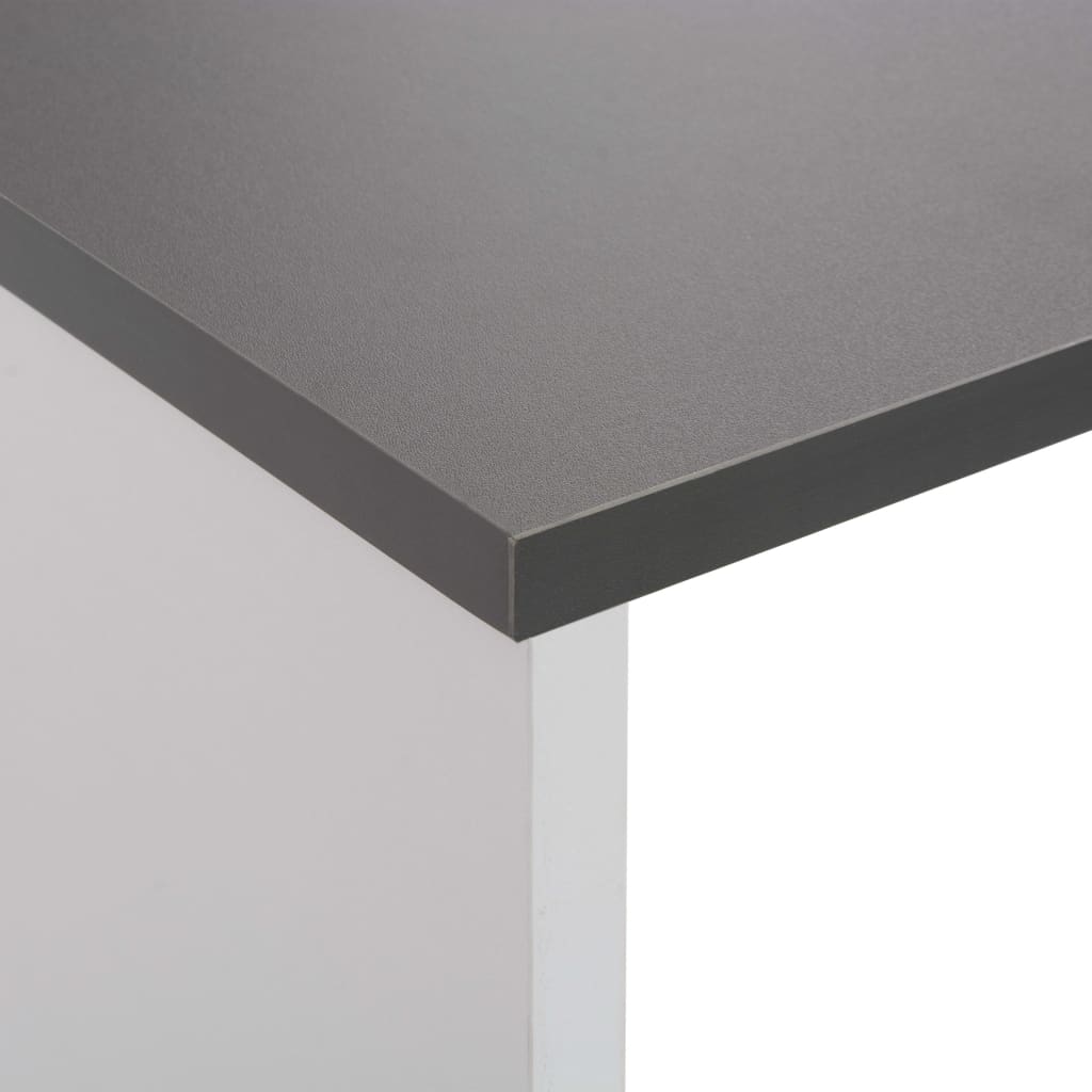 Τραπέζι Μπαρ με 2 Επιφάνειες Λευκό / Γκρι 130 x 40 x 120 εκ. - PAKOBAZAAR