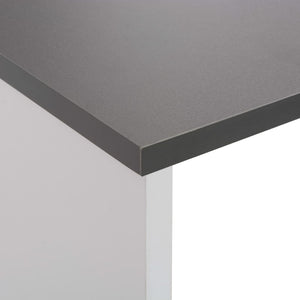 Τραπέζι Μπαρ με 2 Επιφάνειες Λευκό / Γκρι 130 x 40 x 120 εκ. - PAKOBAZAAR