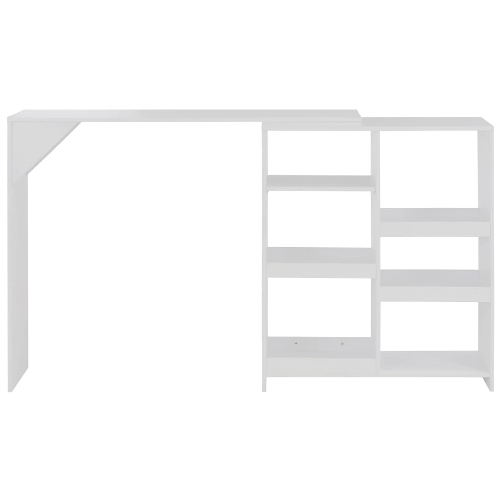 Τραπέζι Μπαρ με Κινητό Ράφι Λευκό 138 x 39 x 110 εκ. - PAKOBAZAAR