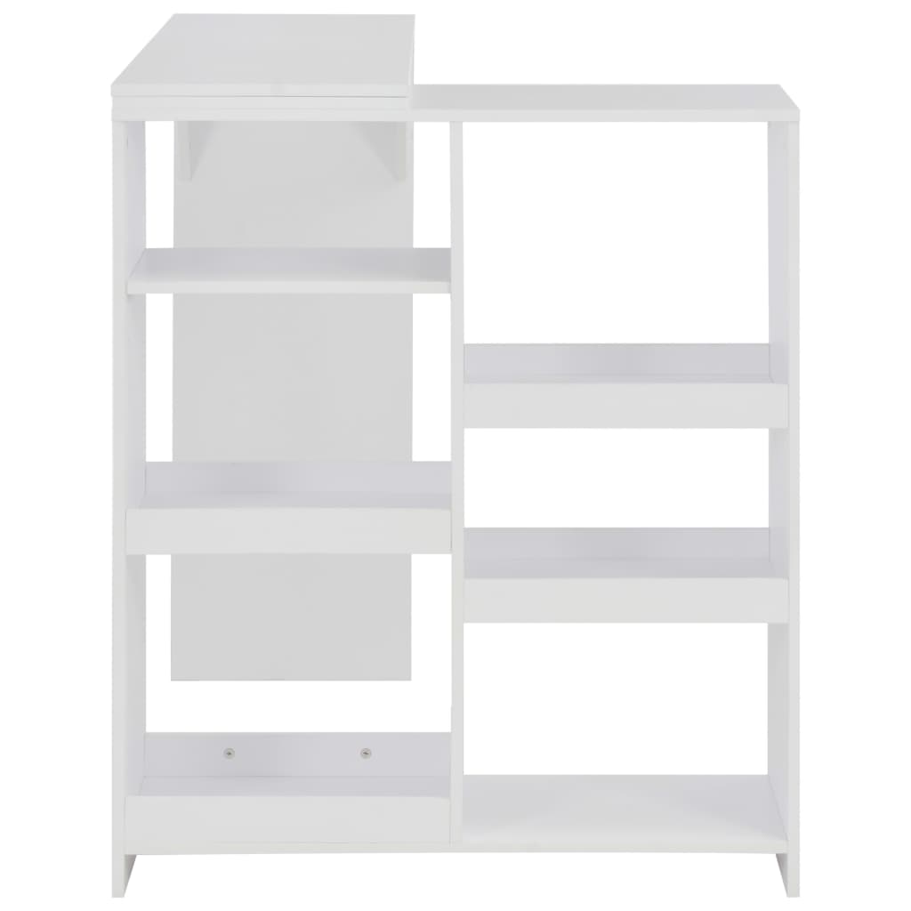 Τραπέζι Μπαρ με Κινητό Ράφι Λευκό 138 x 39 x 110 εκ. - PAKOBAZAAR