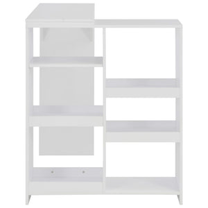 Τραπέζι Μπαρ με Κινητό Ράφι Λευκό 138 x 39 x 110 εκ. - PAKOBAZAAR