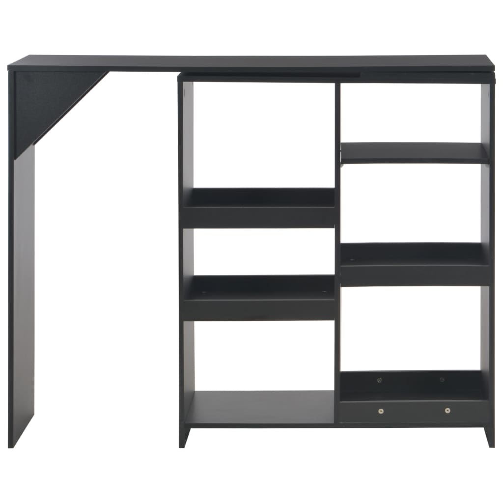 Τραπέζι Μπαρ με Κινητή Ραφιέρα Μαύρο 138 x 39 x 110 εκ. - PAKOBAZAAR