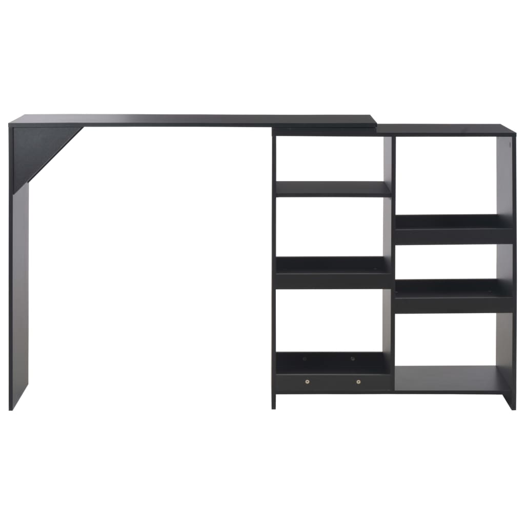 Τραπέζι Μπαρ με Κινητή Ραφιέρα Μαύρο 138 x 39 x 110 εκ. - PAKOBAZAAR