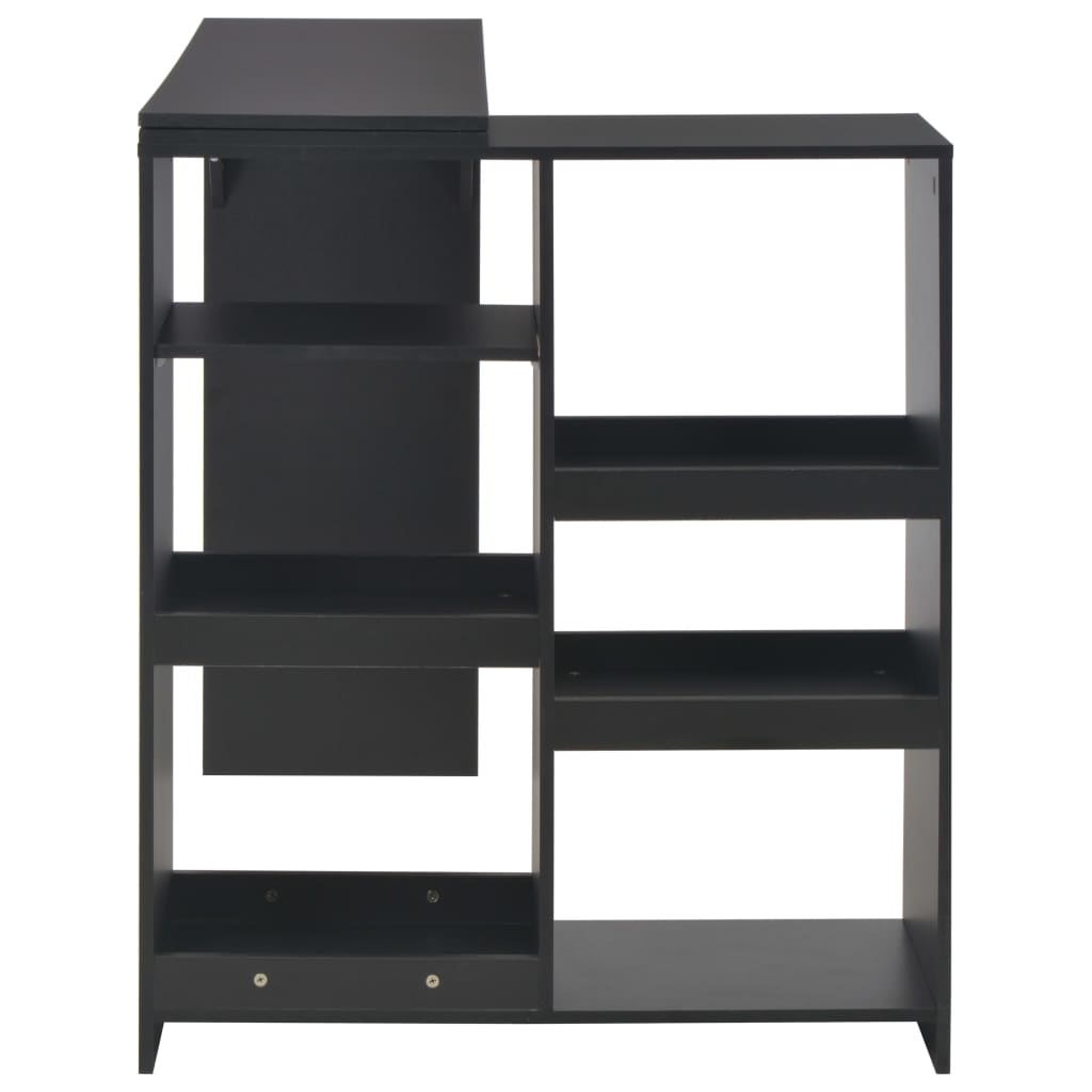 Τραπέζι Μπαρ με Κινητή Ραφιέρα Μαύρο 138 x 39 x 110 εκ. - PAKOBAZAAR
