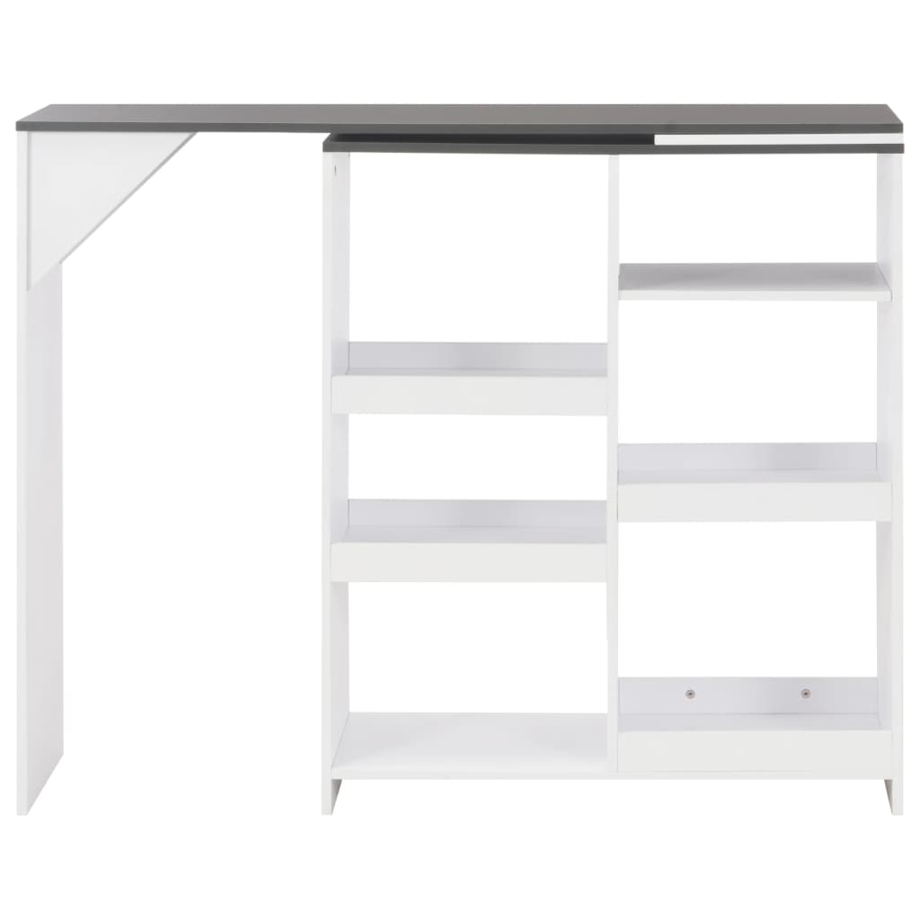 Τραπέζι Μπαρ με Κινητή Ραφιέρα Λευκό 138 x 39 x 110 εκ. - PAKOBAZAAR