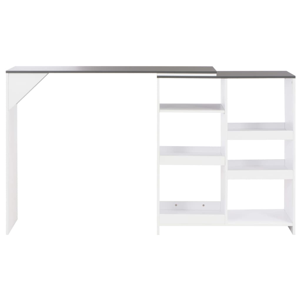 Τραπέζι Μπαρ με Κινητή Ραφιέρα Λευκό 138 x 39 x 110 εκ. - PAKOBAZAAR