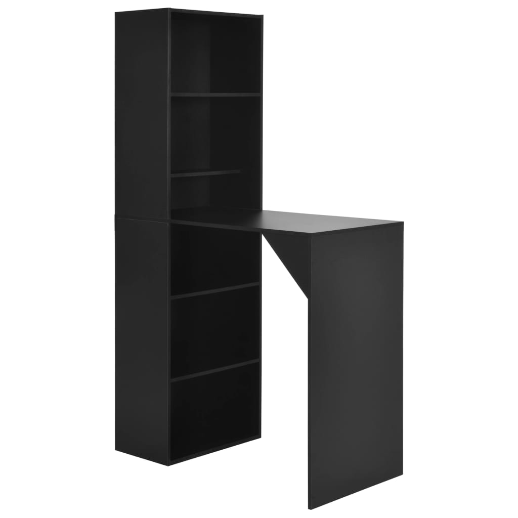 Τραπέζι Μπαρ με Ράφι Μαύρο 115 x 59 x 200 εκ. - PAKOBAZAAR
