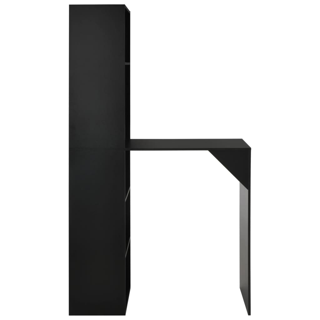 Τραπέζι Μπαρ με Ράφι Μαύρο 115 x 59 x 200 εκ. - PAKOBAZAAR