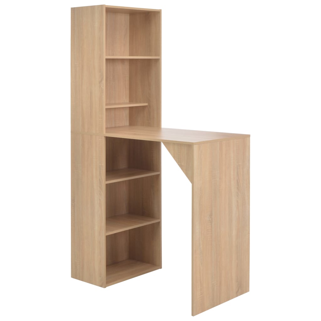 Τραπέζι Μπαρ με Ράφι Χρώμα Δρυός 115 x 59 x 200 εκ. - PAKOBAZAAR