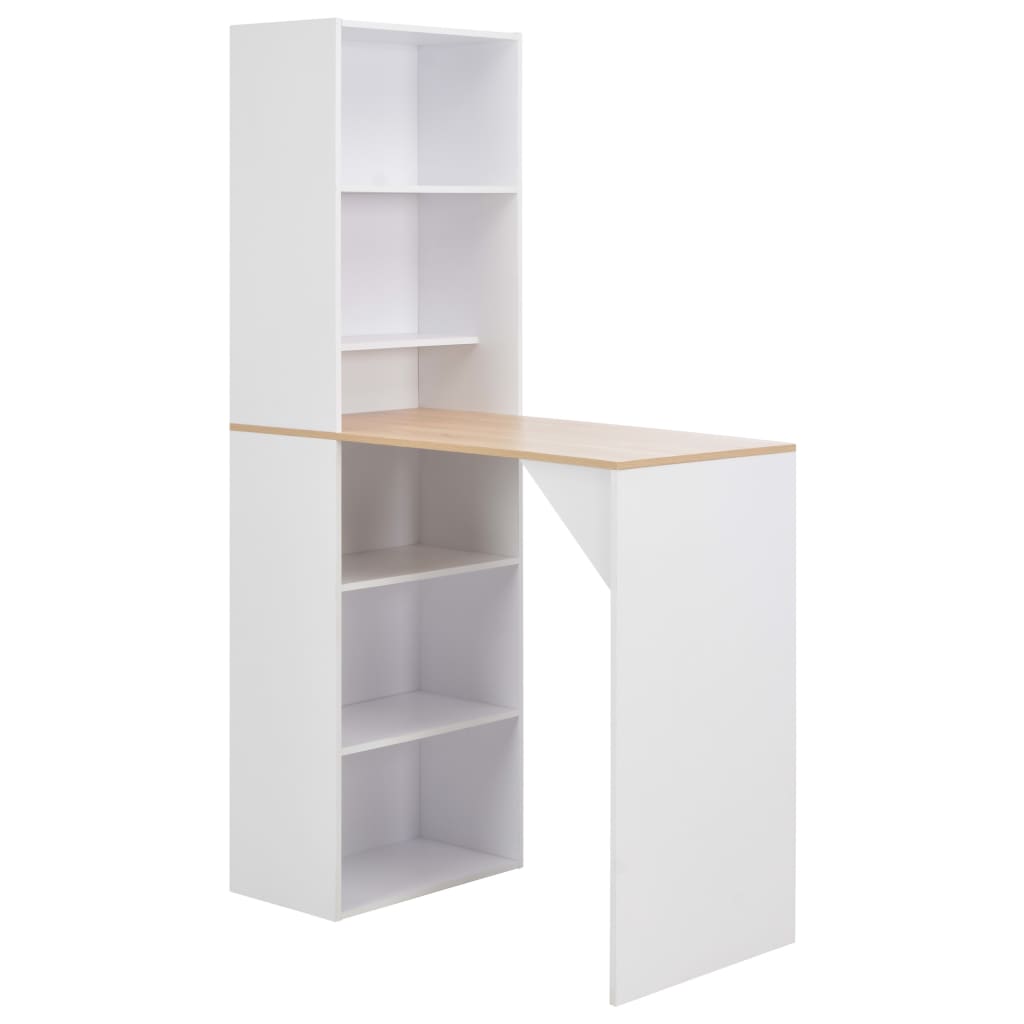 Τραπέζι Μπαρ με Ντουλάπι Λευκό 115 x 59 x 200 εκ. - PAKOBAZAAR