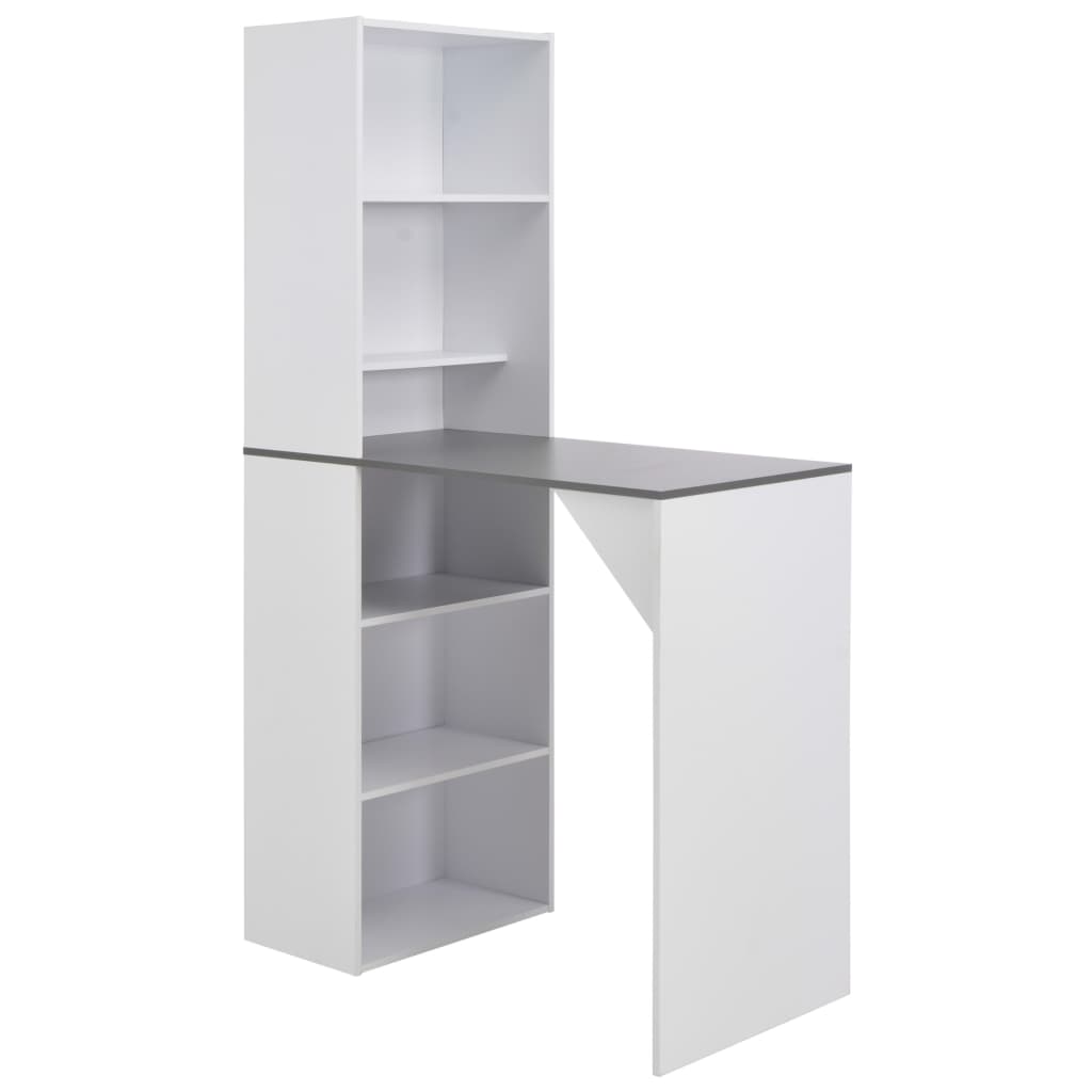 Τραπέζι Μπαρ με Ντουλάπι Λευκό 115 x 59 x 200 εκ. - PAKOBAZAAR