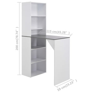 Τραπέζι Μπαρ με Ντουλάπι Λευκό 115 x 59 x 200 εκ. - PAKOBAZAAR