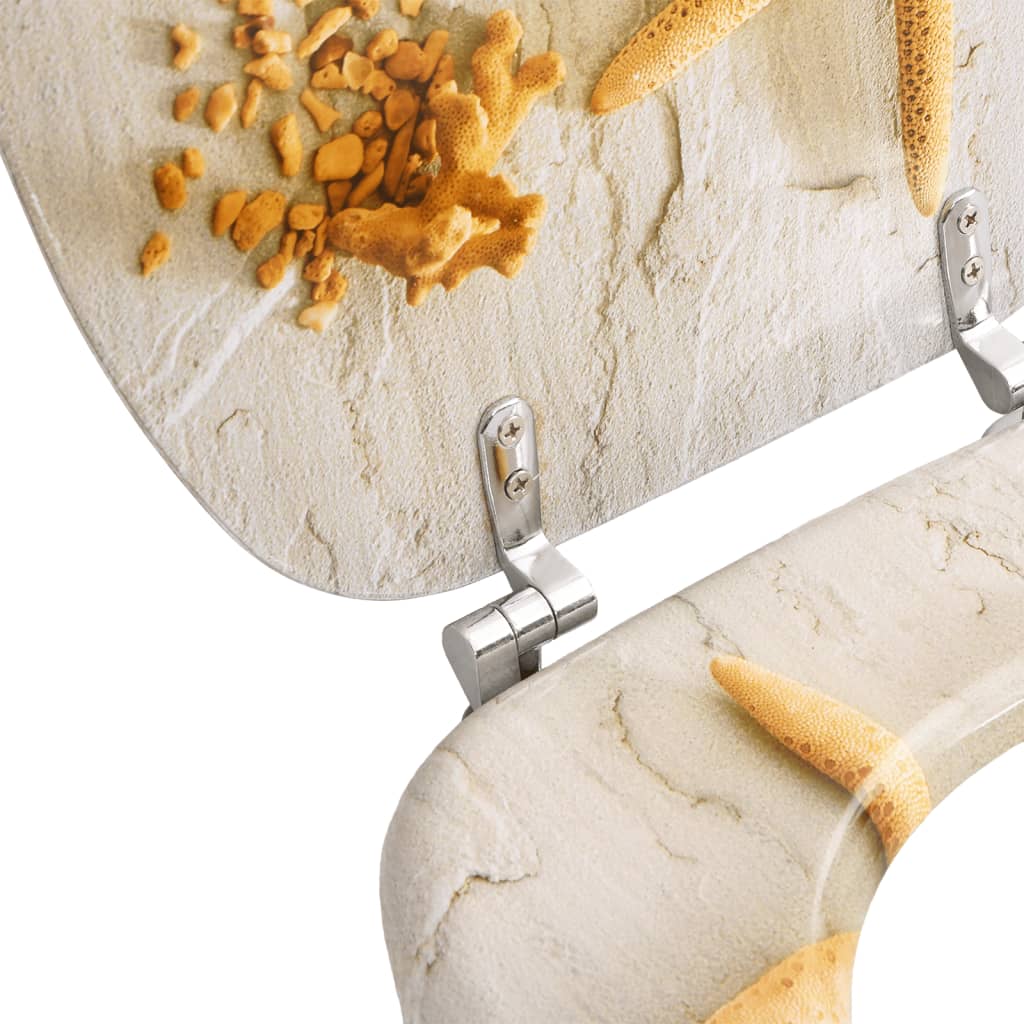 Καλύμματα Λεκάνης με Καπάκια 2 τεμ. Σχέδιο Αστερίας MDF - PAKOBAZAAR