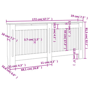 Καλύμματα Καλοριφέρ 2 τεμ. Λευκά 172 εκ. από MDF - Pakobazaar