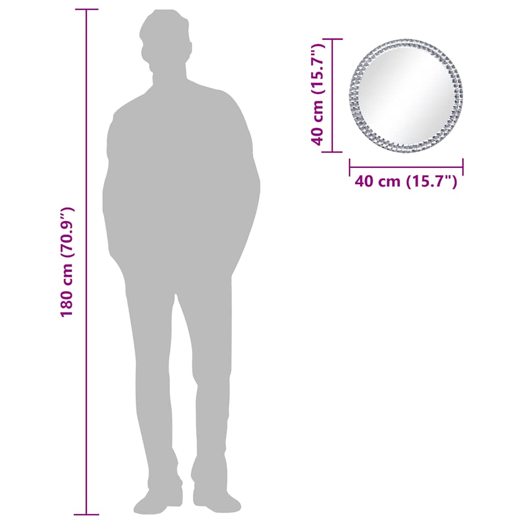 Καθρέφτης Τοίχου 40 εκ. από Ψημένο Γυαλί - PAKOBAZAAR