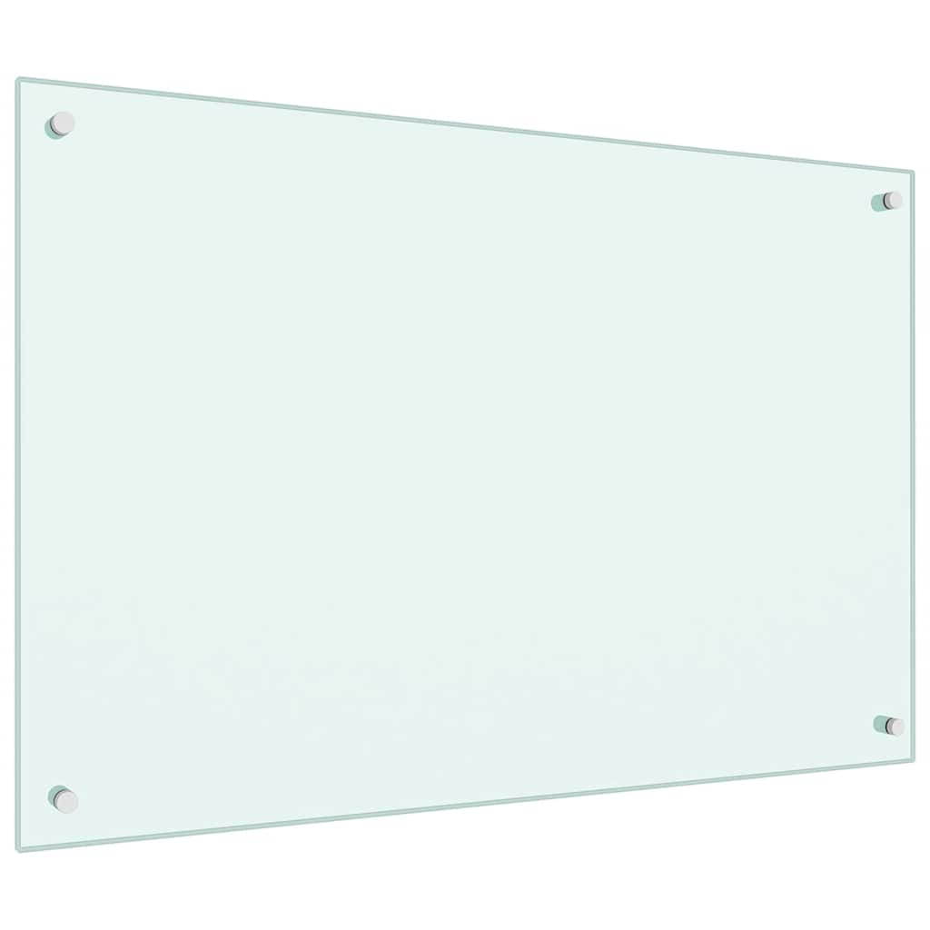 Πλάτη Κουζίνας Λευκή 90 x 60 εκ. από Ψημένο Γυαλί - PAKOBAZAAR