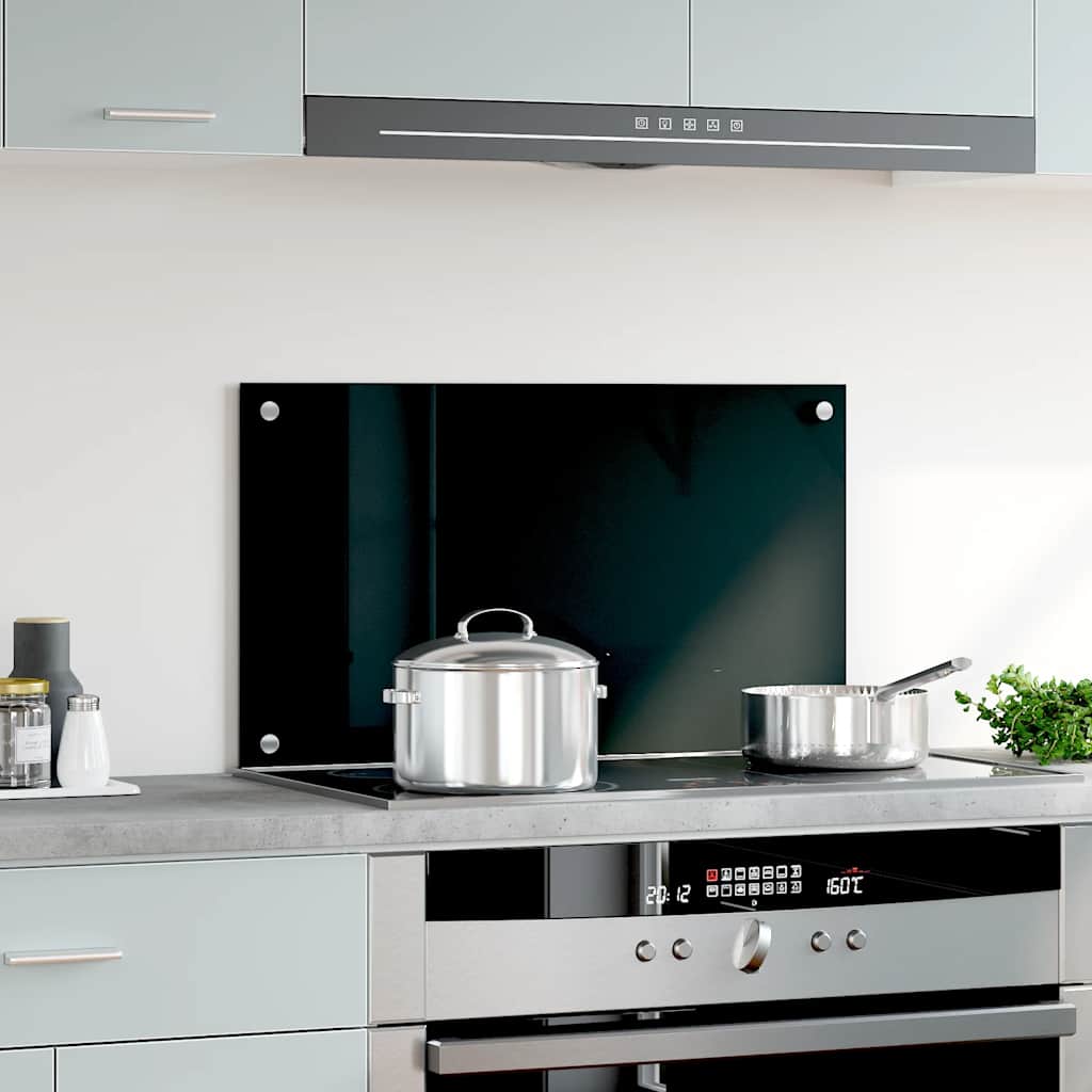 Πλάτη Κουζίνας Μαύρη 70 x 40 εκ. από Ψημένο Γυαλί - PAKOBAZAAR