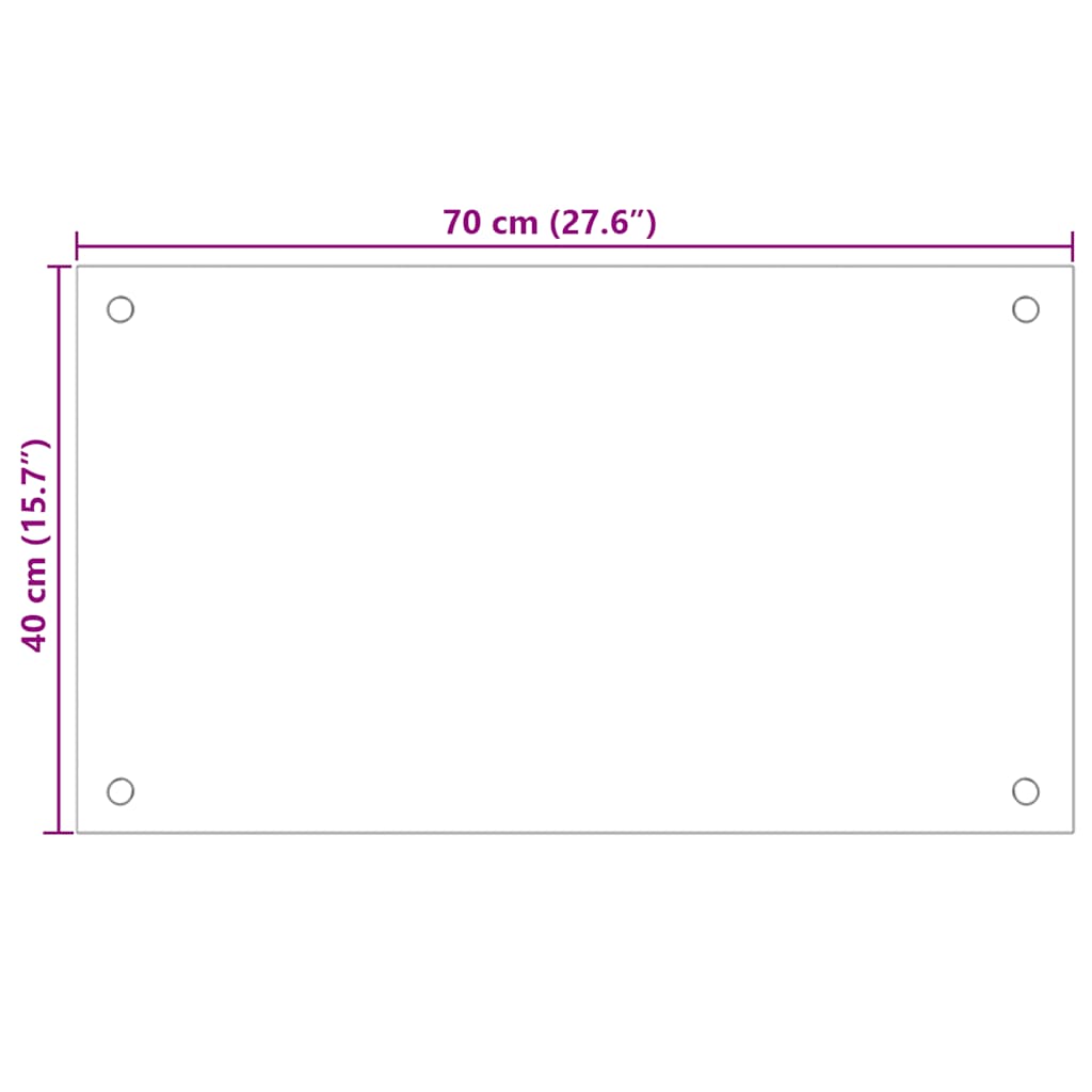 Πλάτη Κουζίνας Μαύρη 70 x 40 εκ. από Ψημένο Γυαλί - PAKOBAZAAR