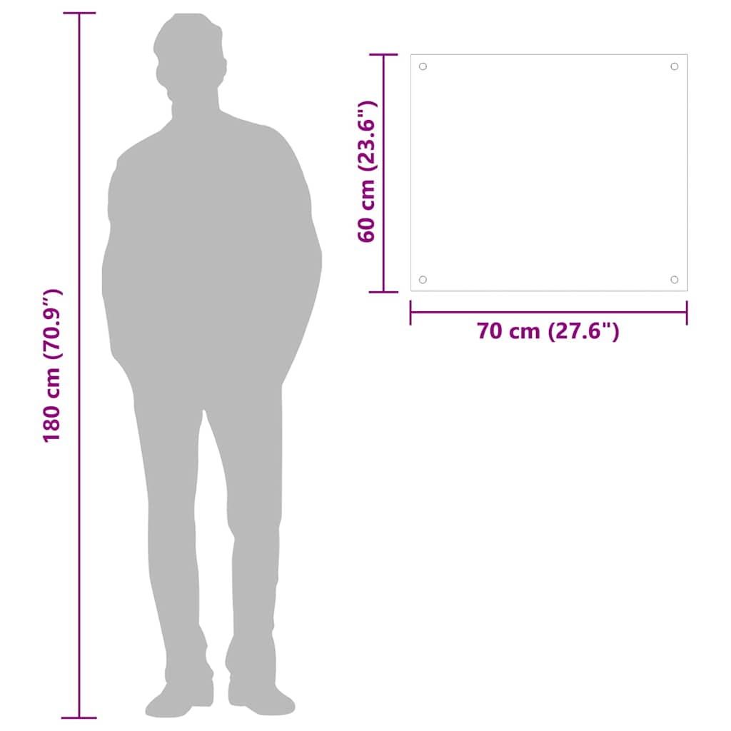 Πλάτη Κουζίνας Μαύρη 70 x 60 εκ. από Ψημένο Γυαλί - PAKOBAZAAR