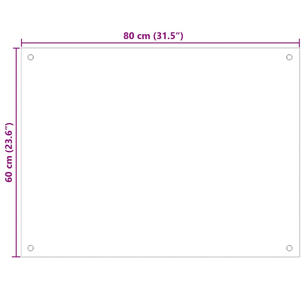 Πλάτη Κουζίνας Μαύρη 80 x 60 εκ. από Ψημένο Γυαλί - PAKOBAZAAR