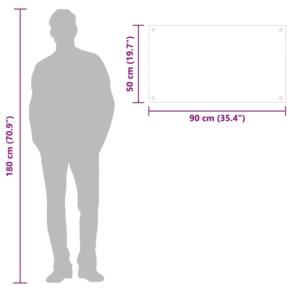 Πλάτη Κουζίνας Μαύρη 90 x 50 εκ. από Ψημένο Γυαλί - PAKOBAZAAR
