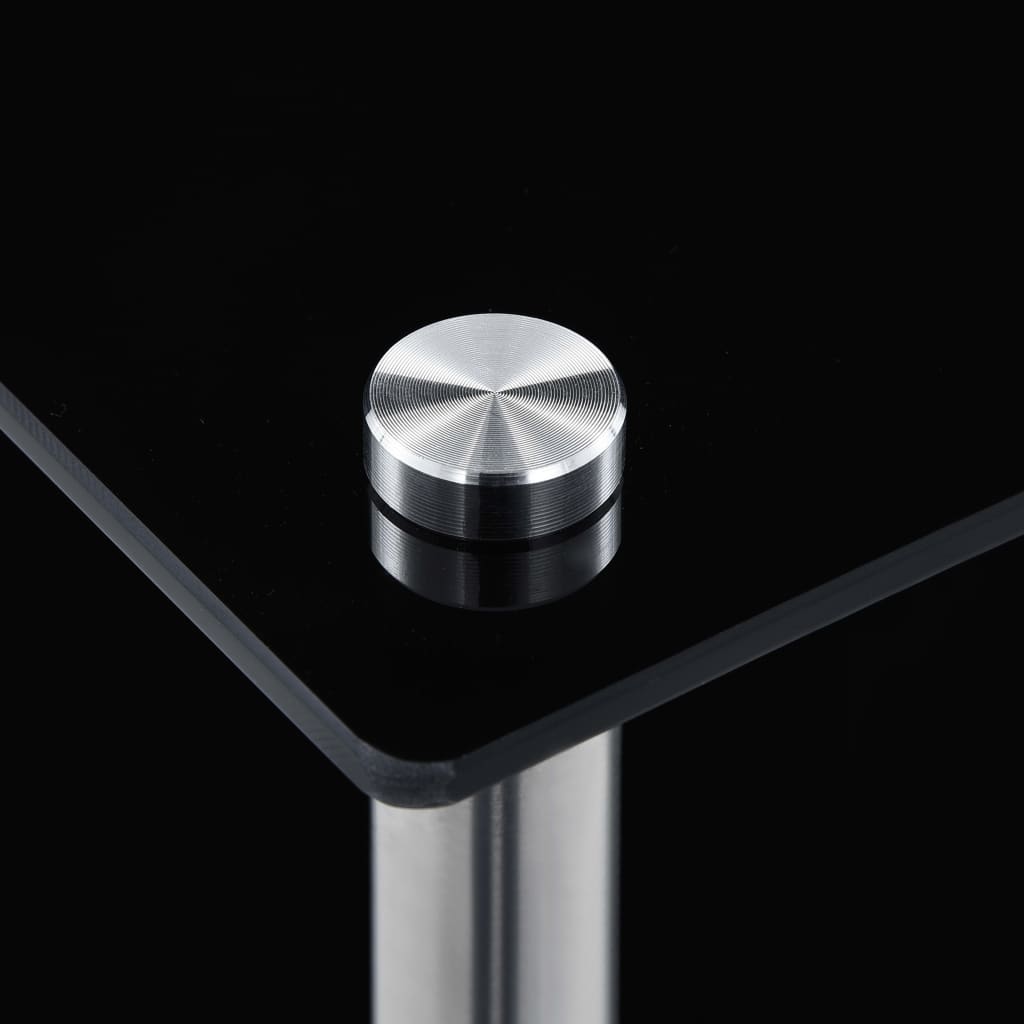 Ράφι Διαφανές 5 Επιπέδων Μαύρο 40 x 40 x 130 εκ. Ψημένο Γυαλί - PAKOBAZAAR