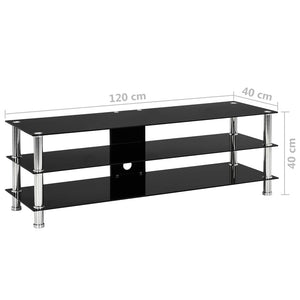 Έπιπλο Τηλεόρασης Μαύρο 120 x 40 x 40 εκ. από Ψημένο Γυαλί