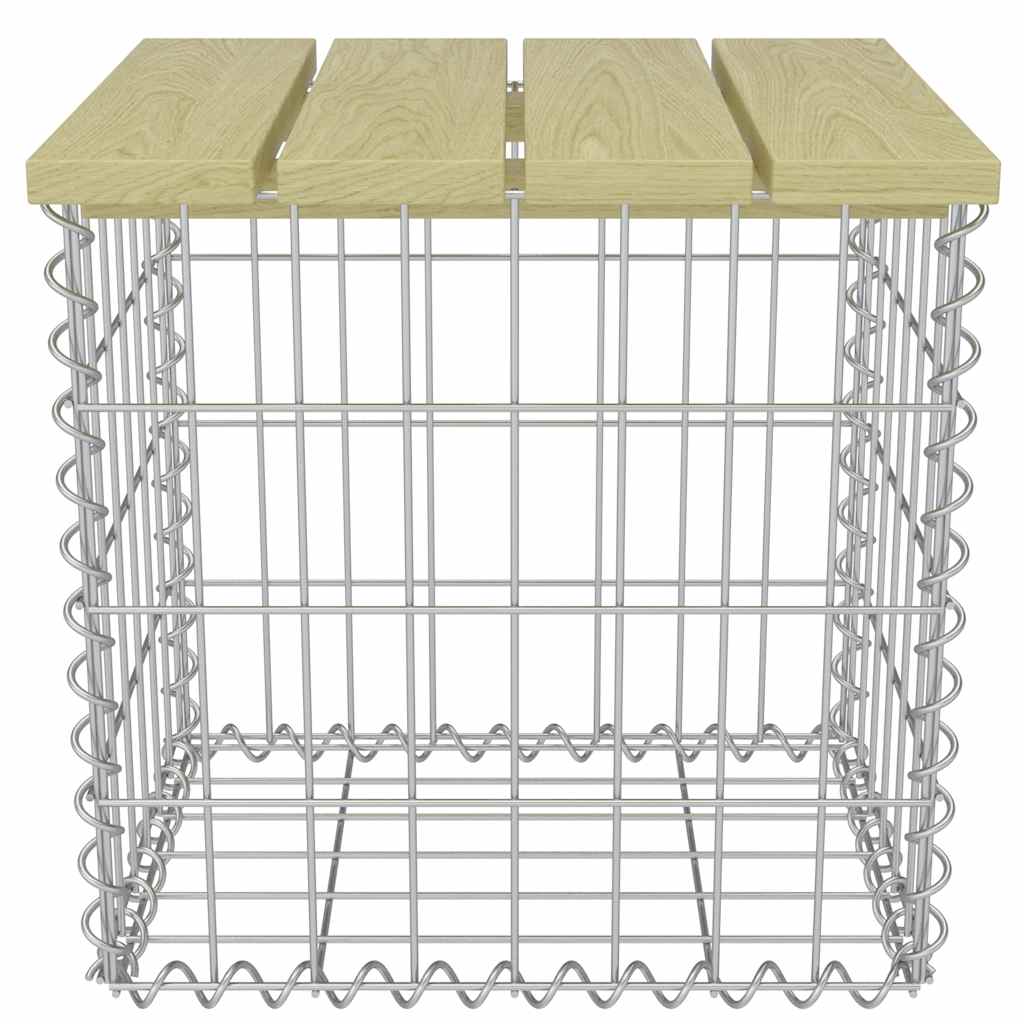 Υποπόδιο Κήπου Γκρι 40x40x45εκ. Γαλβ. Χάλυβας Μασίφ Ξύλο Πεύκου