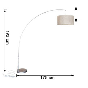 Επιδαπέδιο Φωτιστικό Ρυθμιζόμενο Τόξο 192cm Κρεμ - Pakobazaar