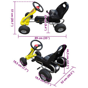Go Kart με Πετάλια Κίτρινο - Pakobazaar