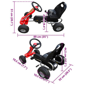 Go Kart με Πετάλια Κόκκινο - Pakobazaar
