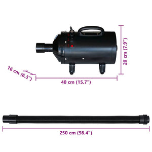 Πιστολάκι Σκύλων με 3 Ακροφύσια Μαύρο 2400 W - PAKOBAZAAR